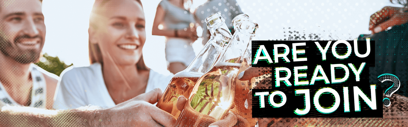 Headerbild in denen mit  Flaschen angestoßen wird und dazu der Text "Are you ready to fresh up?"